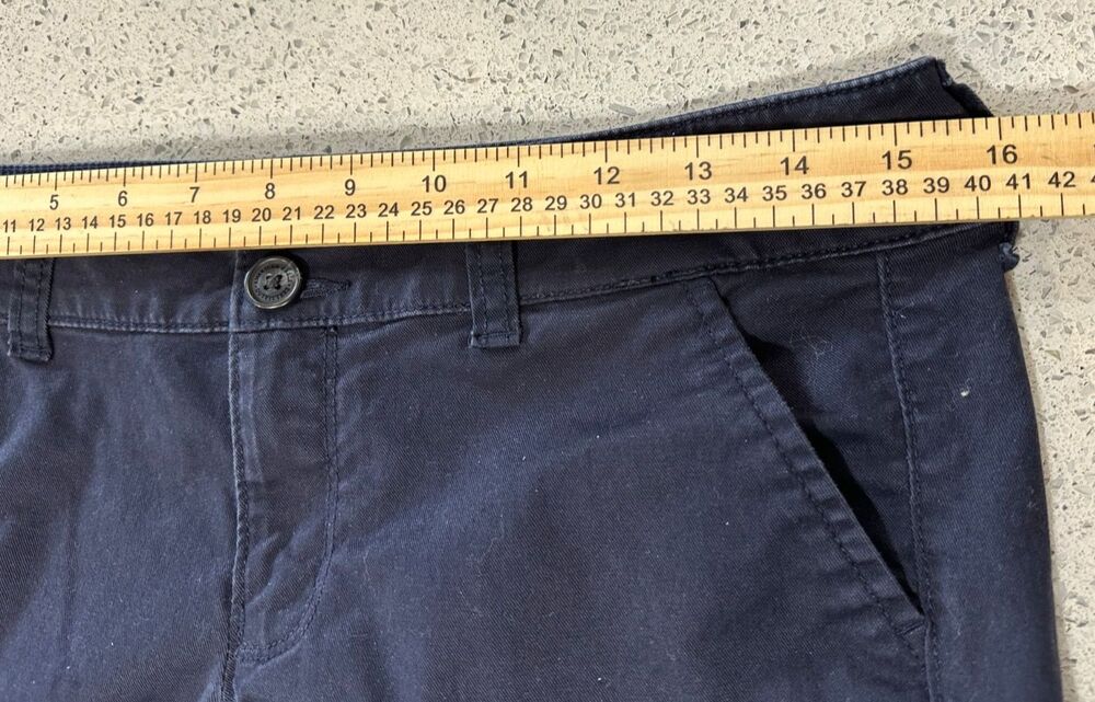 American Eagle Khaki Pants Womens 4L Stretch Low Rise Kick Bootcut Chino Blue - Picture 2 of 7